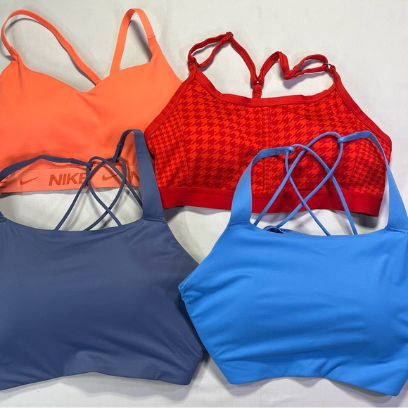 Nike Other - Nike Women's Sports Bra Lot (4) - Red, Orange, Navy Blue, Light Blue - XL